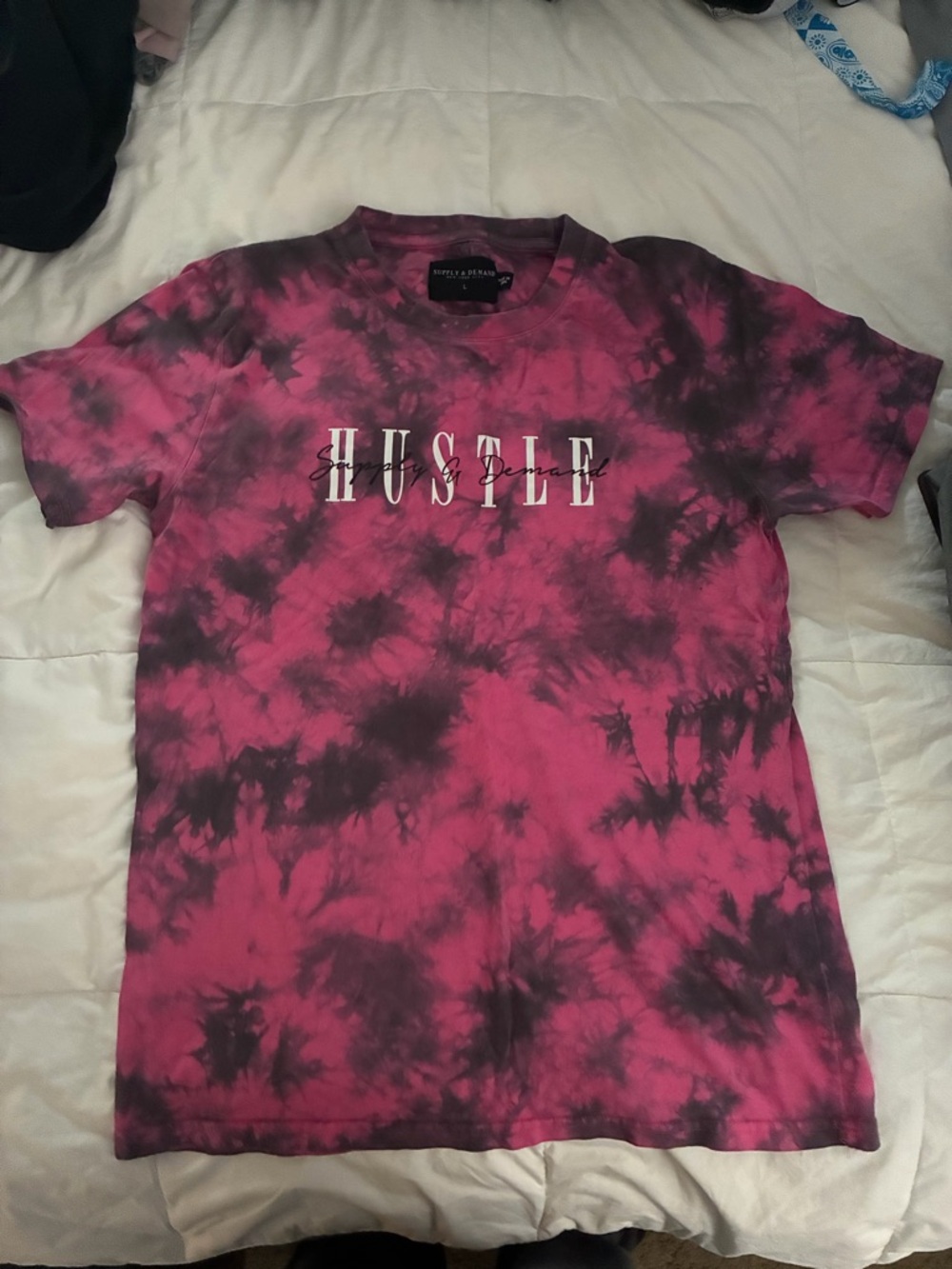 Hustle Tie-Dye Graphic Tee - Pink